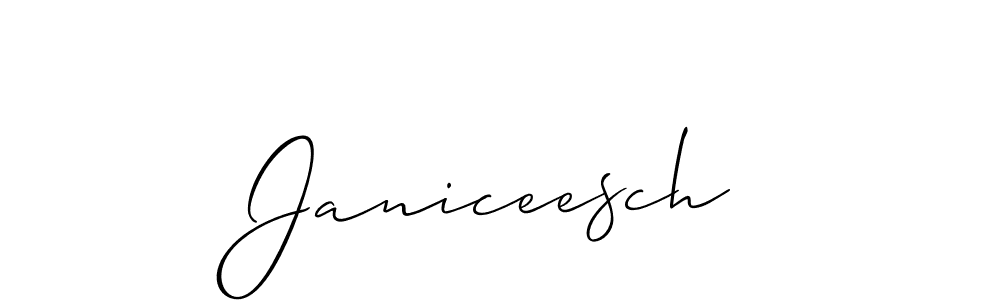 Design your own signature with our free online signature maker. With this signature software, you can create a handwritten (Allison_Script) signature for name Janiceesch. Janiceesch signature style 2 images and pictures png