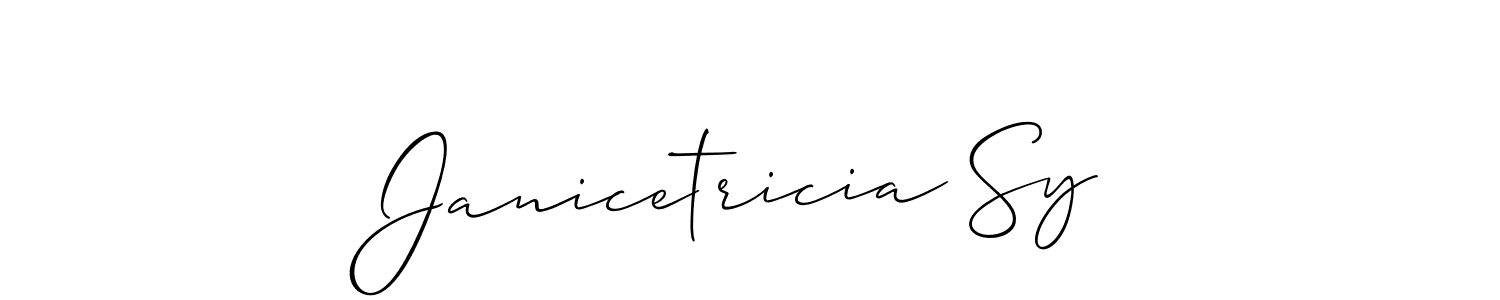 Use a signature maker to create a handwritten signature online. With this signature software, you can design (Allison_Script) your own signature for name Janicetricia Sy. Janicetricia Sy signature style 2 images and pictures png