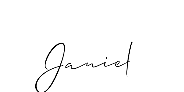 Allison_Script is a professional signature style that is perfect for those who want to add a touch of class to their signature. It is also a great choice for those who want to make their signature more unique. Get Janiel name to fancy signature for free. Janiel signature style 2 images and pictures png
