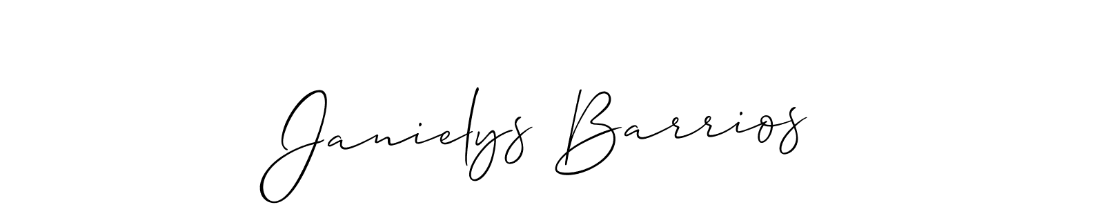 Allison_Script is a professional signature style that is perfect for those who want to add a touch of class to their signature. It is also a great choice for those who want to make their signature more unique. Get Janielys Barrios name to fancy signature for free. Janielys Barrios signature style 2 images and pictures png