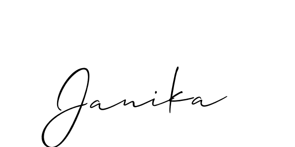 How to make Janika name signature. Use Allison_Script style for creating short signs online. This is the latest handwritten sign. Janika signature style 2 images and pictures png