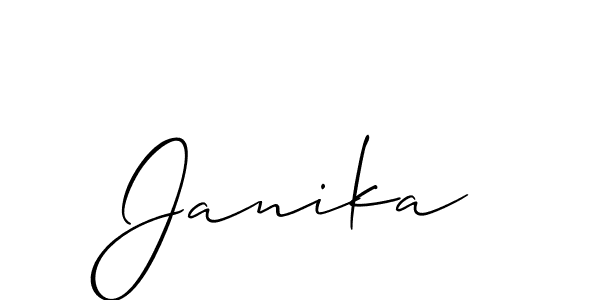 How to make Janika signature? Allison_Script is a professional autograph style. Create handwritten signature for Janika name. Janika signature style 2 images and pictures png