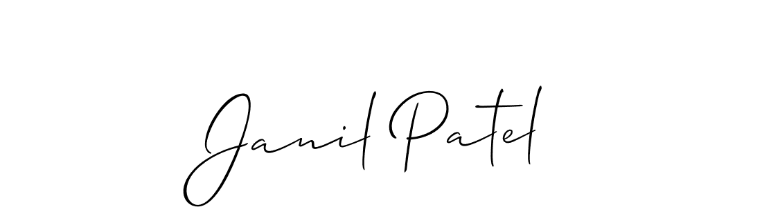 Design your own signature with our free online signature maker. With this signature software, you can create a handwritten (Allison_Script) signature for name Janil Patel. Janil Patel signature style 2 images and pictures png