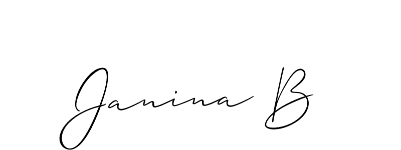 Also You can easily find your signature by using the search form. We will create Janina B name handwritten signature images for you free of cost using Allison_Script sign style. Janina B signature style 2 images and pictures png