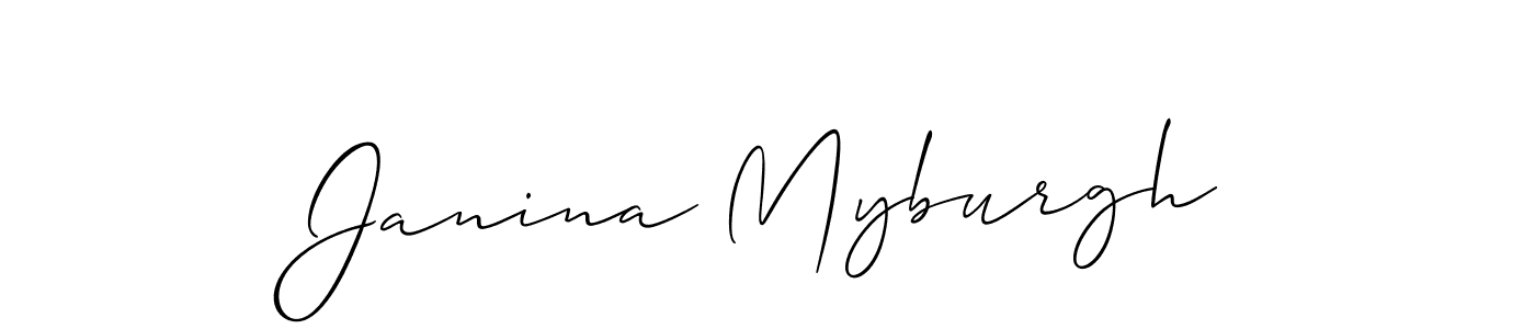 Similarly Allison_Script is the best handwritten signature design. Signature creator online .You can use it as an online autograph creator for name Janina Myburgh. Janina Myburgh signature style 2 images and pictures png