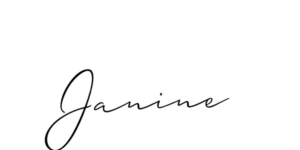 Design your own signature with our free online signature maker. With this signature software, you can create a handwritten (Allison_Script) signature for name Janine. Janine signature style 2 images and pictures png
