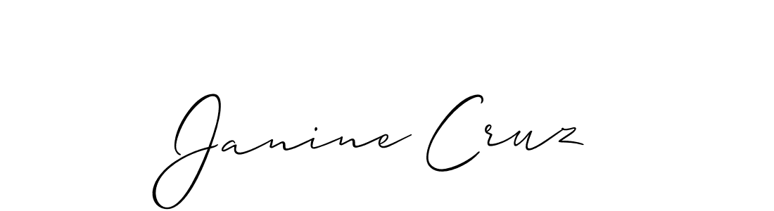 Use a signature maker to create a handwritten signature online. With this signature software, you can design (Allison_Script) your own signature for name Janine Cruz. Janine Cruz signature style 2 images and pictures png