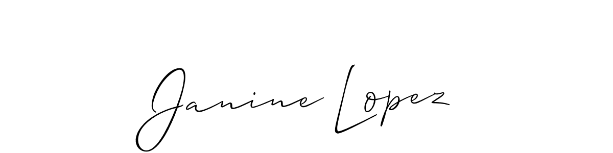 The best way (Allison_Script) to make a short signature is to pick only two or three words in your name. The name Janine Lopez include a total of six letters. For converting this name. Janine Lopez signature style 2 images and pictures png