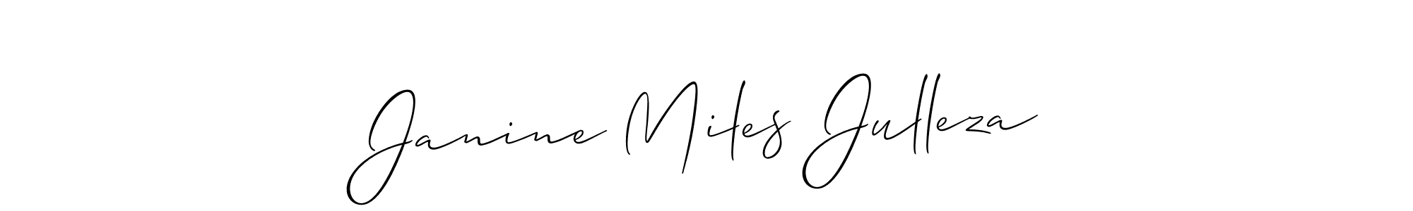 You should practise on your own different ways (Allison_Script) to write your name (Janine Miles Julleza) in signature. don't let someone else do it for you. Janine Miles Julleza signature style 2 images and pictures png