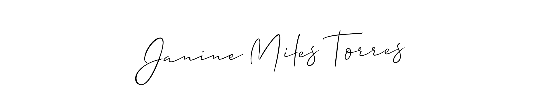 How to make Janine Miles Torres name signature. Use Allison_Script style for creating short signs online. This is the latest handwritten sign. Janine Miles Torres signature style 2 images and pictures png