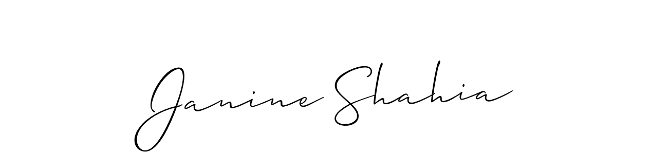 It looks lik you need a new signature style for name Janine Shahia. Design unique handwritten (Allison_Script) signature with our free signature maker in just a few clicks. Janine Shahia signature style 2 images and pictures png