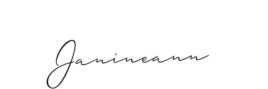 Use a signature maker to create a handwritten signature online. With this signature software, you can design (Allison_Script) your own signature for name Janineann. Janineann signature style 2 images and pictures png