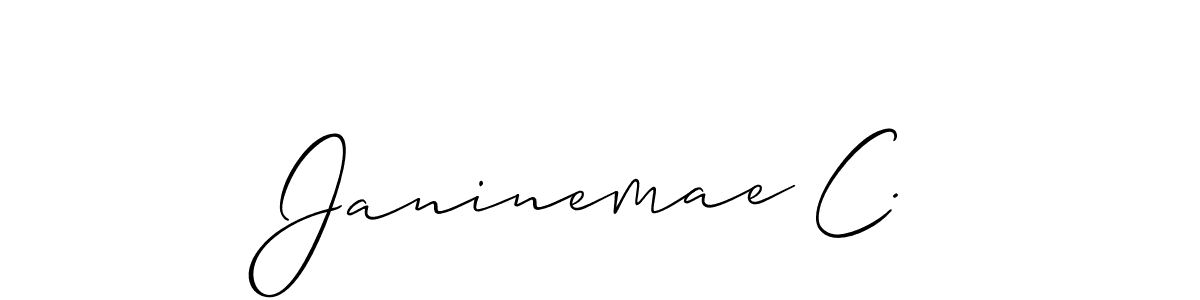 Make a short Janinemae C. signature style. Manage your documents anywhere anytime using Allison_Script. Create and add eSignatures, submit forms, share and send files easily. Janinemae C. signature style 2 images and pictures png
