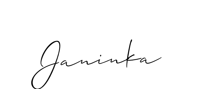 Make a beautiful signature design for name Janinka. With this signature (Allison_Script) style, you can create a handwritten signature for free. Janinka signature style 2 images and pictures png