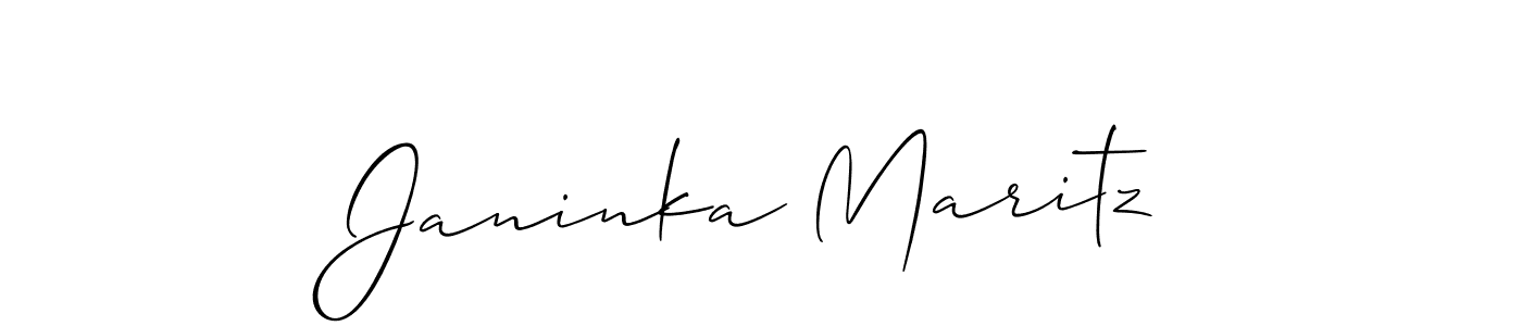 Janinka Maritz stylish signature style. Best Handwritten Sign (Allison_Script) for my name. Handwritten Signature Collection Ideas for my name Janinka Maritz. Janinka Maritz signature style 2 images and pictures png