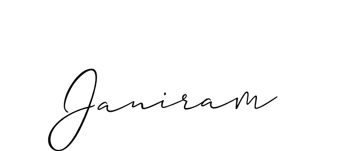 You should practise on your own different ways (Allison_Script) to write your name (Janiram) in signature. don't let someone else do it for you. Janiram signature style 2 images and pictures png