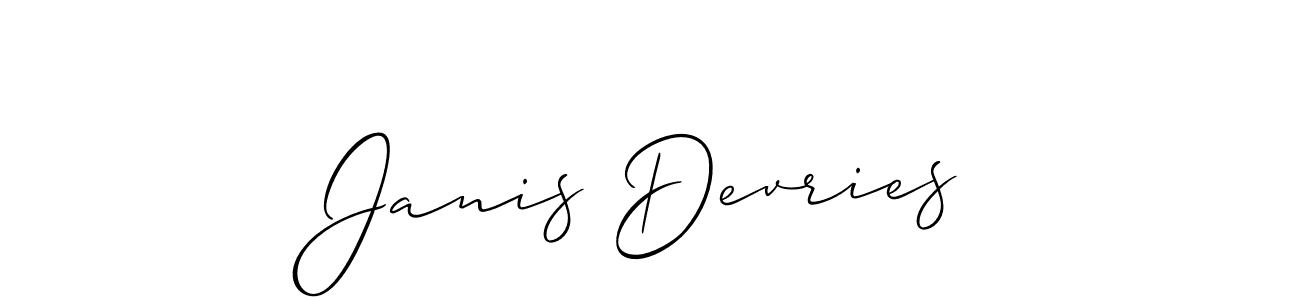 Make a beautiful signature design for name Janis Devries. With this signature (Allison_Script) style, you can create a handwritten signature for free. Janis Devries signature style 2 images and pictures png