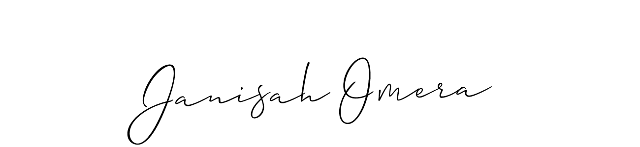 You should practise on your own different ways (Allison_Script) to write your name (Janisah Omera) in signature. don't let someone else do it for you. Janisah Omera signature style 2 images and pictures png