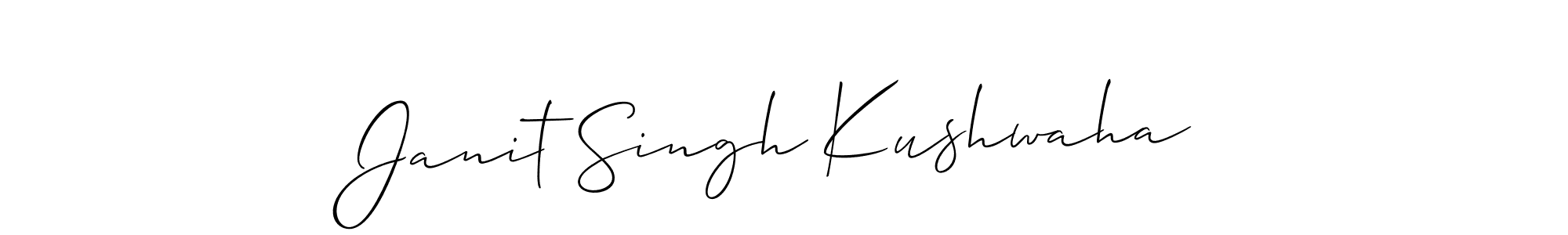 You should practise on your own different ways (Allison_Script) to write your name (Janit Singh Kushwaha) in signature. don't let someone else do it for you. Janit Singh Kushwaha signature style 2 images and pictures png