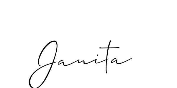 Make a beautiful signature design for name Janita. With this signature (Allison_Script) style, you can create a handwritten signature for free. Janita signature style 2 images and pictures png