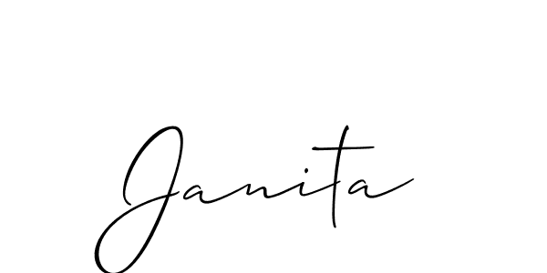 Make a beautiful signature design for name Janita. With this signature (Allison_Script) style, you can create a handwritten signature for free. Janita signature style 2 images and pictures png