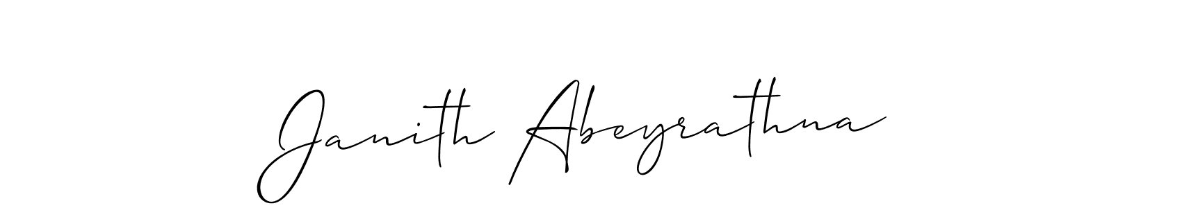 How to make Janith Abeyrathna signature? Allison_Script is a professional autograph style. Create handwritten signature for Janith Abeyrathna name. Janith Abeyrathna signature style 2 images and pictures png