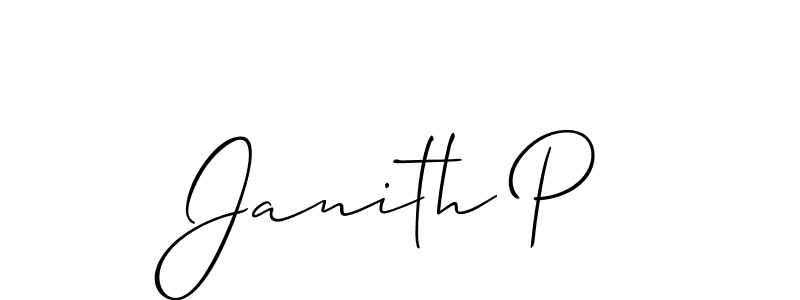 Also You can easily find your signature by using the search form. We will create Janith P name handwritten signature images for you free of cost using Allison_Script sign style. Janith P signature style 2 images and pictures png