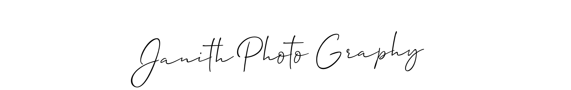 This is the best signature style for the Janith Photo Graphy name. Also you like these signature font (Allison_Script). Mix name signature. Janith Photo Graphy signature style 2 images and pictures png