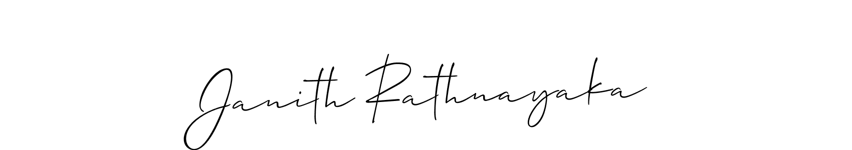 Design your own signature with our free online signature maker. With this signature software, you can create a handwritten (Allison_Script) signature for name Janith Rathnayaka. Janith Rathnayaka signature style 2 images and pictures png