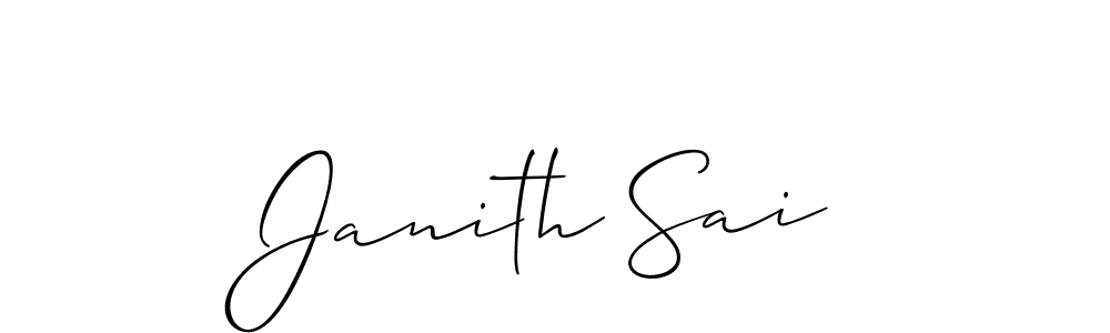 if you are searching for the best signature style for your name Janith Sai. so please give up your signature search. here we have designed multiple signature styles  using Allison_Script. Janith Sai signature style 2 images and pictures png