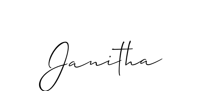 How to make Janitha signature? Allison_Script is a professional autograph style. Create handwritten signature for Janitha name. Janitha signature style 2 images and pictures png