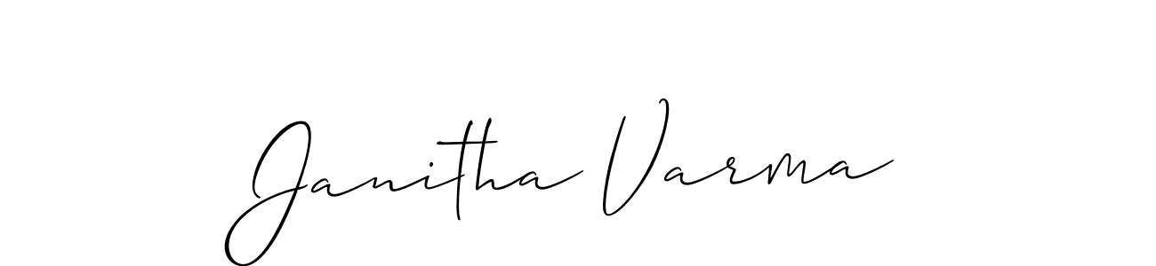 Also You can easily find your signature by using the search form. We will create Janitha Varma name handwritten signature images for you free of cost using Allison_Script sign style. Janitha Varma signature style 2 images and pictures png
