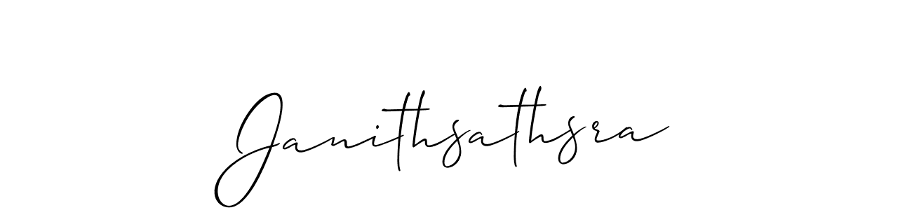 It looks lik you need a new signature style for name Janithsathsra. Design unique handwritten (Allison_Script) signature with our free signature maker in just a few clicks. Janithsathsra signature style 2 images and pictures png