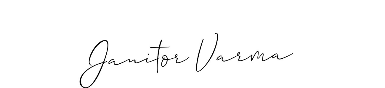 How to make Janitor Varma name signature. Use Allison_Script style for creating short signs online. This is the latest handwritten sign. Janitor Varma signature style 2 images and pictures png