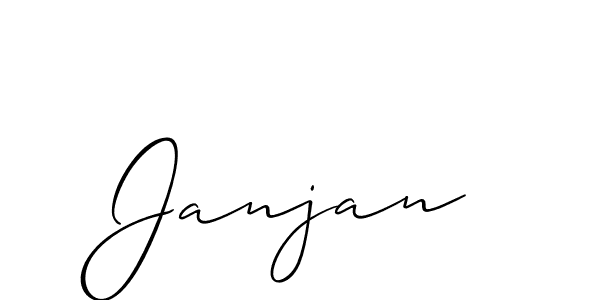 The best way (Allison_Script) to make a short signature is to pick only two or three words in your name. The name Janjan include a total of six letters. For converting this name. Janjan signature style 2 images and pictures png