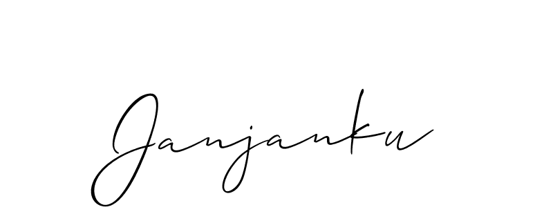 Allison_Script is a professional signature style that is perfect for those who want to add a touch of class to their signature. It is also a great choice for those who want to make their signature more unique. Get Janjanku name to fancy signature for free. Janjanku signature style 2 images and pictures png