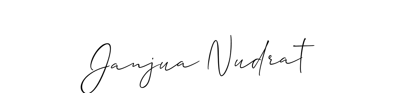 Make a beautiful signature design for name Janjua Nudrat. With this signature (Allison_Script) style, you can create a handwritten signature for free. Janjua Nudrat signature style 2 images and pictures png