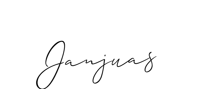 The best way (Allison_Script) to make a short signature is to pick only two or three words in your name. The name Janjuas include a total of six letters. For converting this name. Janjuas signature style 2 images and pictures png