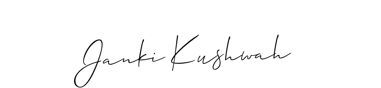 Also You can easily find your signature by using the search form. We will create Janki Kushwah name handwritten signature images for you free of cost using Allison_Script sign style. Janki Kushwah signature style 2 images and pictures png