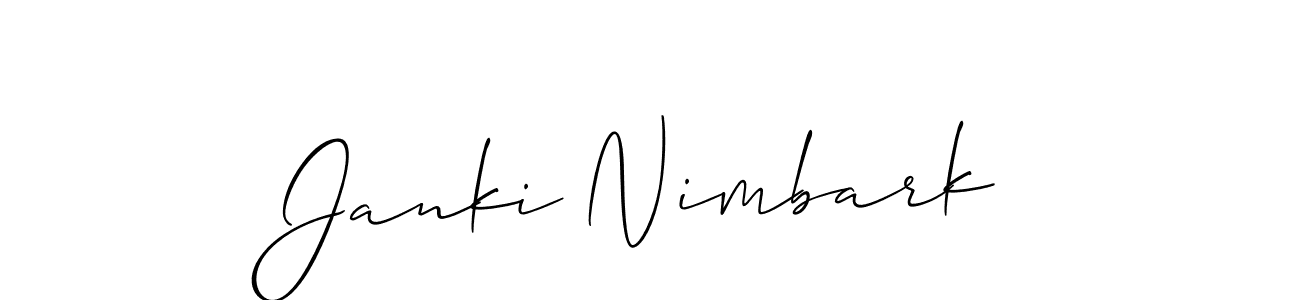 Make a short Janki Nimbark signature style. Manage your documents anywhere anytime using Allison_Script. Create and add eSignatures, submit forms, share and send files easily. Janki Nimbark signature style 2 images and pictures png