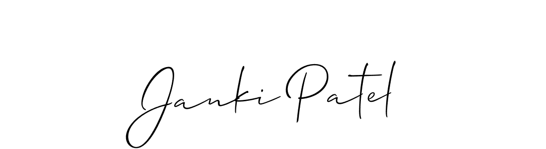Make a beautiful signature design for name Janki Patel. With this signature (Allison_Script) style, you can create a handwritten signature for free. Janki Patel signature style 2 images and pictures png