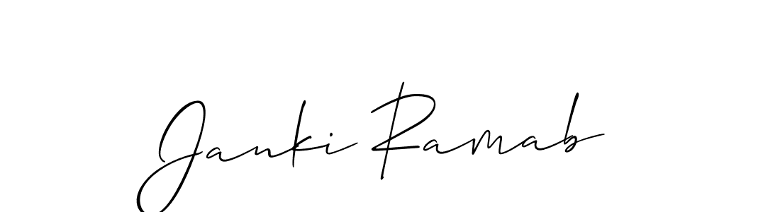 Similarly Allison_Script is the best handwritten signature design. Signature creator online .You can use it as an online autograph creator for name Janki Ramab. Janki Ramab signature style 2 images and pictures png