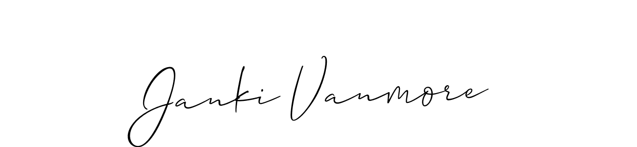 Also You can easily find your signature by using the search form. We will create Janki Vanmore name handwritten signature images for you free of cost using Allison_Script sign style. Janki Vanmore signature style 2 images and pictures png