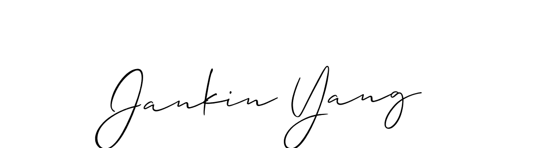 Use a signature maker to create a handwritten signature online. With this signature software, you can design (Allison_Script) your own signature for name Jankin Yang. Jankin Yang signature style 2 images and pictures png