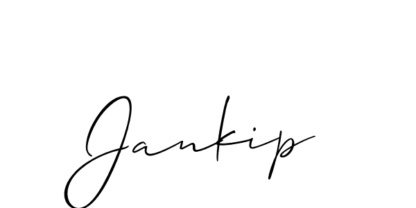 The best way (Allison_Script) to make a short signature is to pick only two or three words in your name. The name Jankip include a total of six letters. For converting this name. Jankip signature style 2 images and pictures png