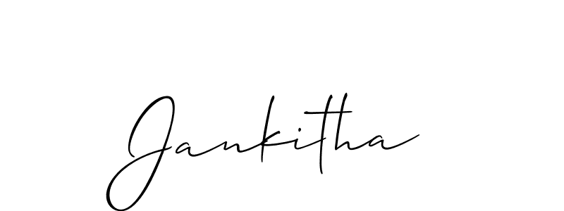 Design your own signature with our free online signature maker. With this signature software, you can create a handwritten (Allison_Script) signature for name Jankitha. Jankitha signature style 2 images and pictures png