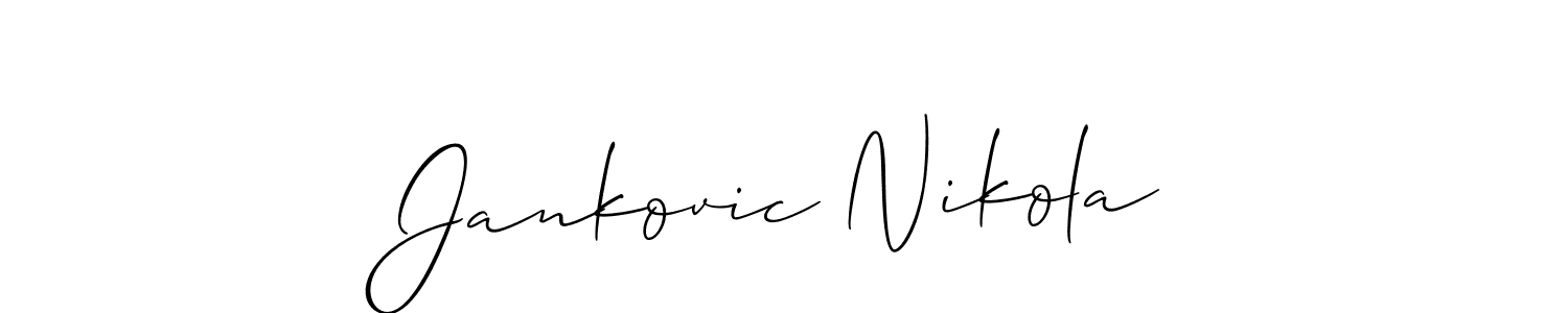 Make a short Jankovic Nikola signature style. Manage your documents anywhere anytime using Allison_Script. Create and add eSignatures, submit forms, share and send files easily. Jankovic Nikola signature style 2 images and pictures png