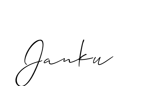 How to make Janku signature? Allison_Script is a professional autograph style. Create handwritten signature for Janku name. Janku signature style 2 images and pictures png