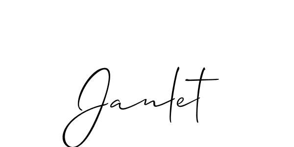 Also we have Janlet name is the best signature style. Create professional handwritten signature collection using Allison_Script autograph style. Janlet signature style 2 images and pictures png