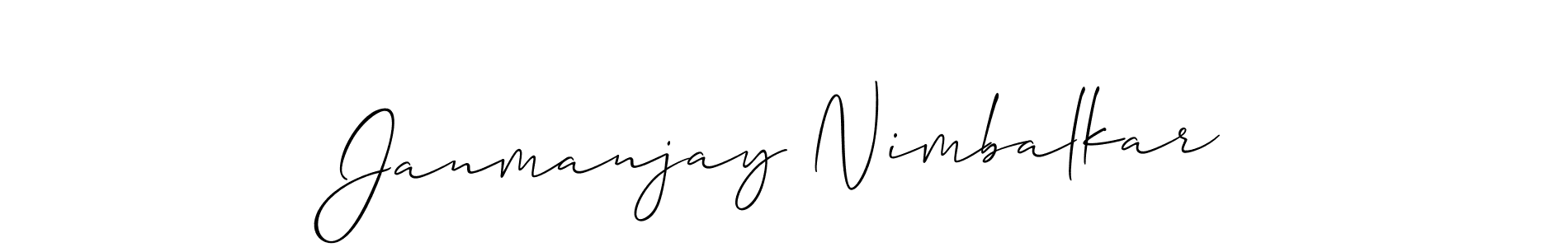 Janmanjay Nimbalkar stylish signature style. Best Handwritten Sign (Allison_Script) for my name. Handwritten Signature Collection Ideas for my name Janmanjay Nimbalkar. Janmanjay Nimbalkar signature style 2 images and pictures png